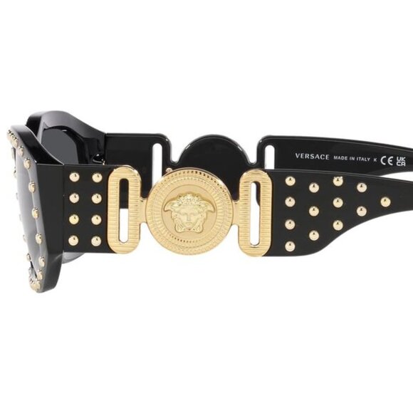 Versace Dark Grey Geometric Unisex Sunglasses - Picture 2 of 4